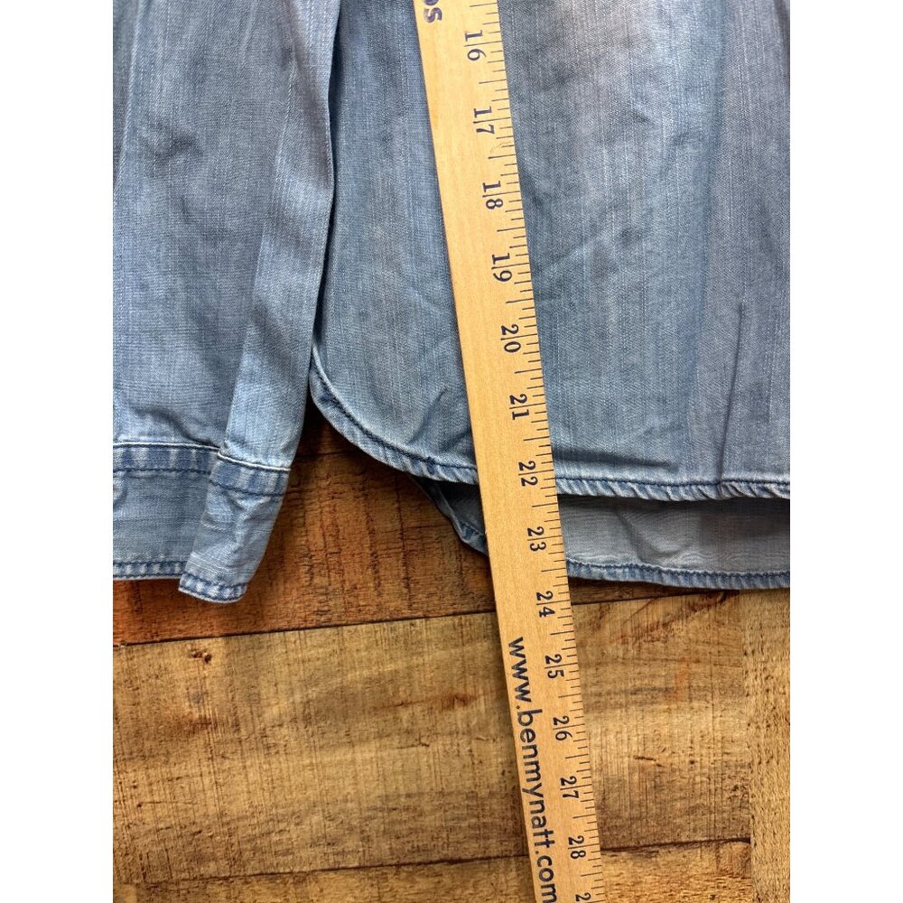Stylus Womens Light Blue Button-Up Long Sleeve Shirt Size S 100% Cotton Made In - Picture 2 of 6